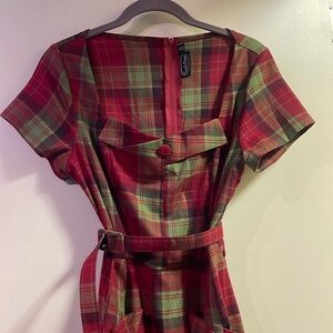 Red and Green Plaid Dress